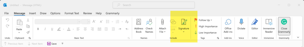 Selecting Your Outlook Email Template
