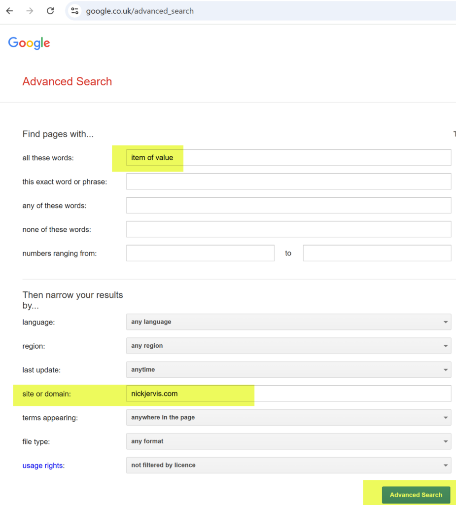 How To Google Search Your Own Website