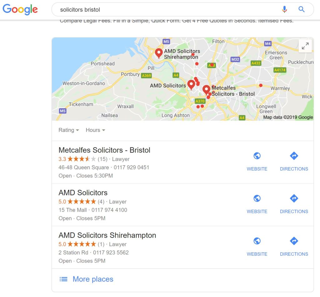 Google My Business Pages In The Google Search Results